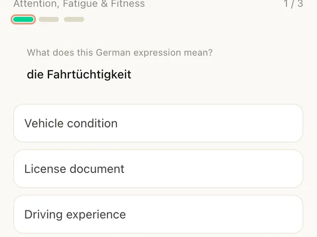 FahrKlar Vocab drill